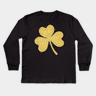 st patricks day golden spangled Kids Long Sleeve T-Shirt